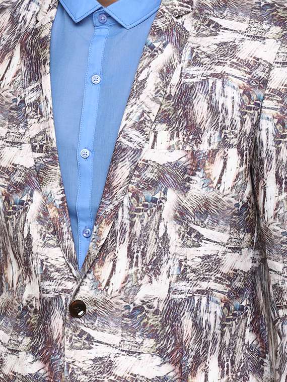 multi colored printed single breasted casual blazer - 16774677 -  Standard Image - 4