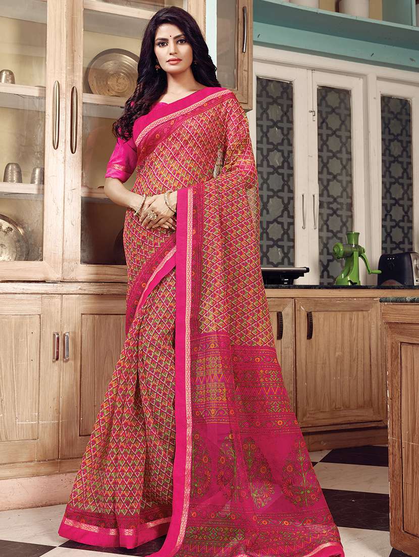 printed woven saree