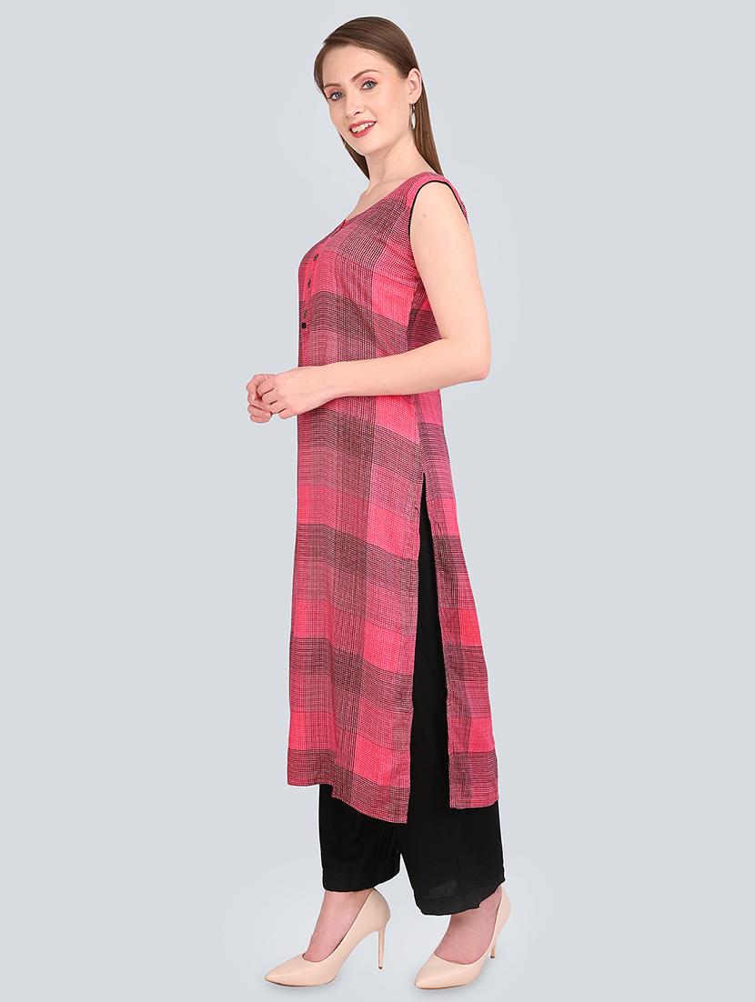 check print straight kurta  - 16781344 -  Standard Image - 1