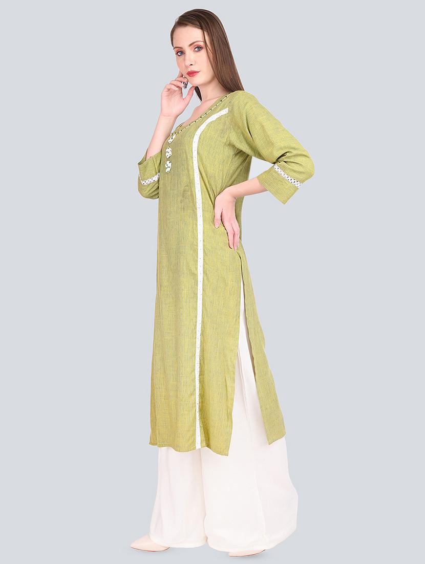 solid straight kurta - 16781347 - Standard Image - 1