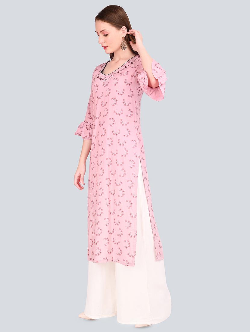 floral print straight kurta - 16781352 - Standard Image - 1