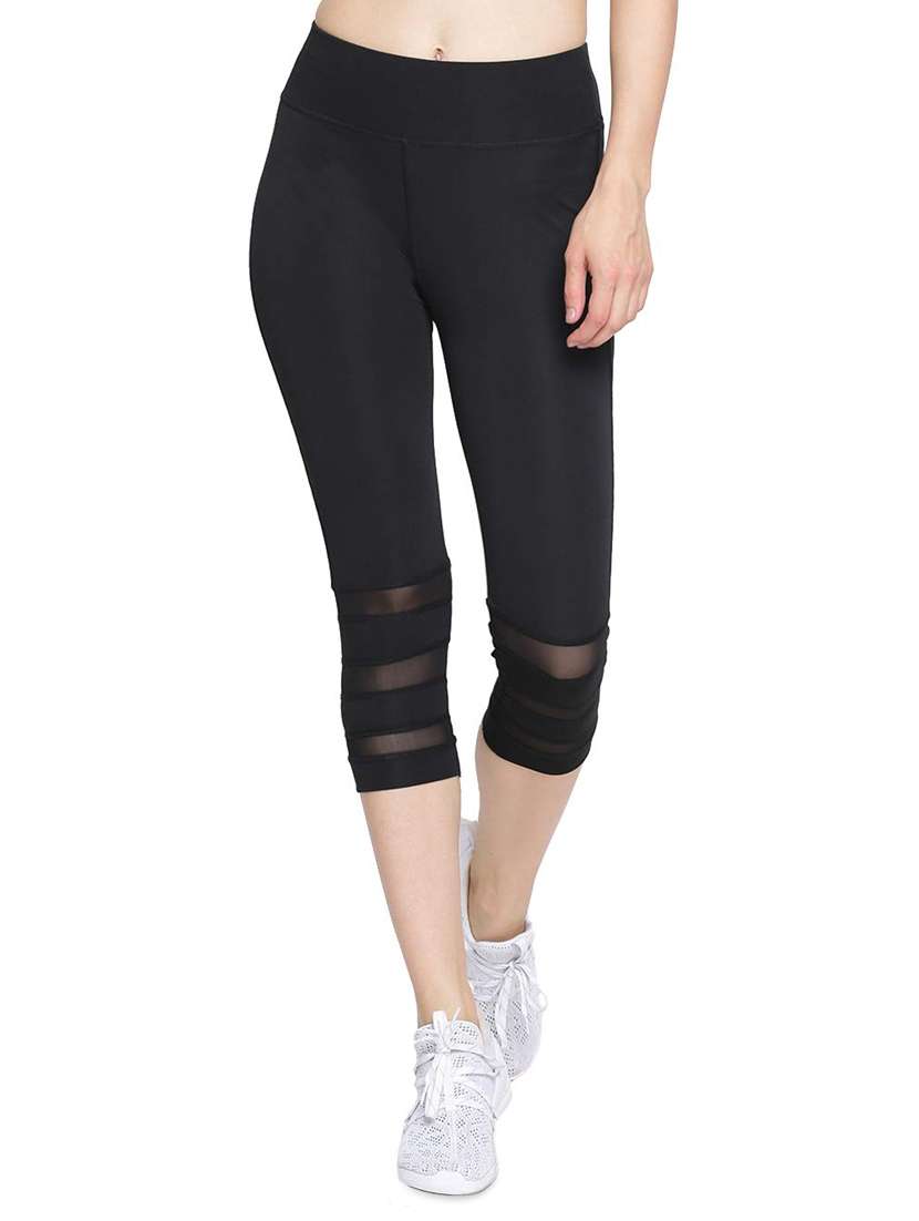 high rise solid capri leggings