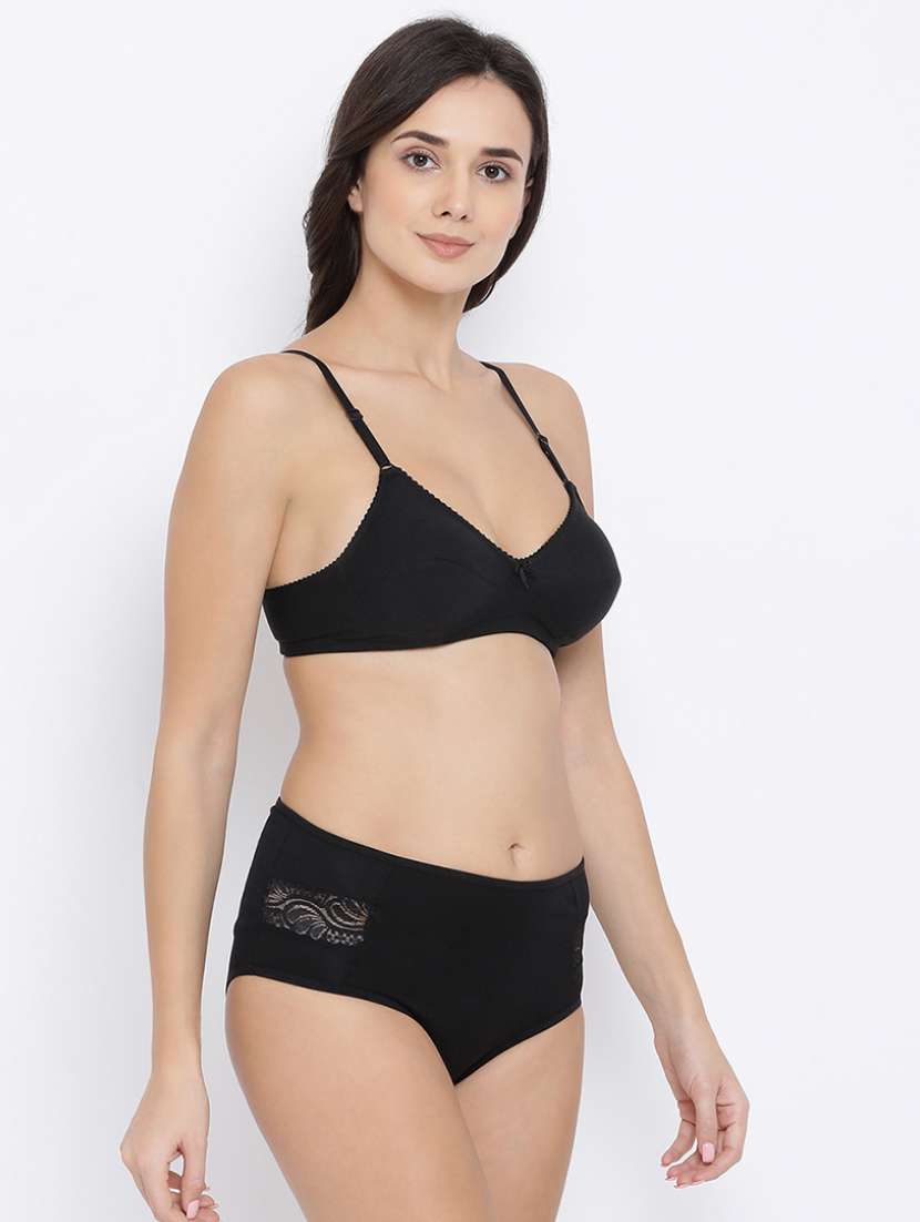 bow patch solid bra and panty set - 16783211 -  Standard Image - 1