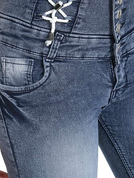 high rise distressed jeans  - 16783501 -  Standard Image - 4