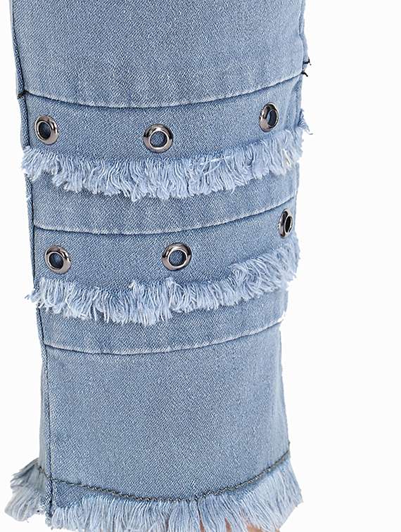 high rise frayed hem jeans  - 16783511 -  Standard Image - 4