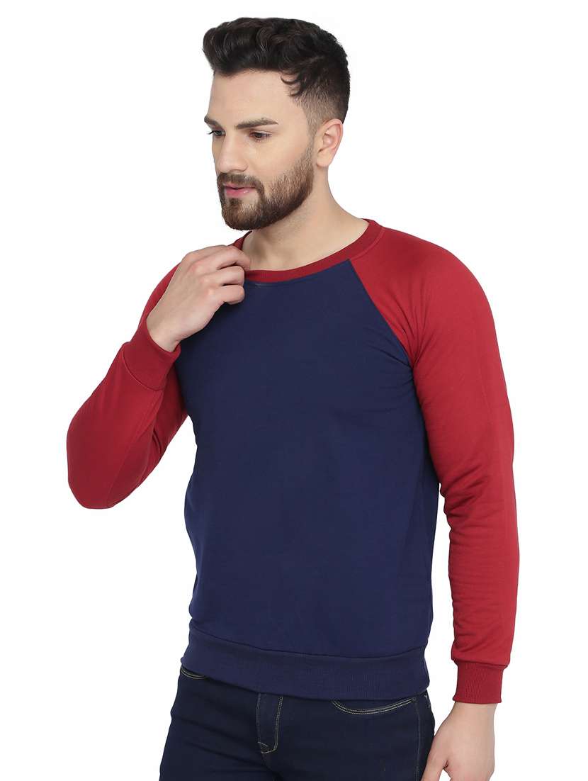navy blue color block raglan sweatshirt - 16788080 -  Standard Image - 1