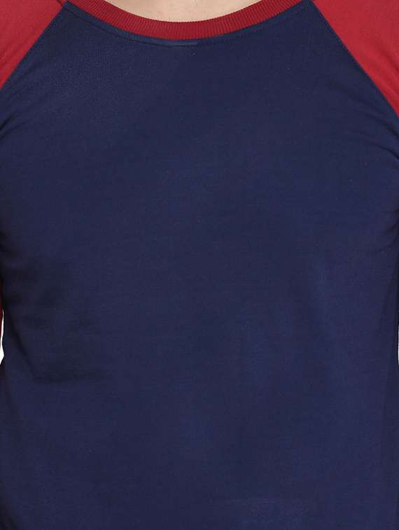 navy blue color block raglan sweatshirt - 16788080 - Standard Image - 4