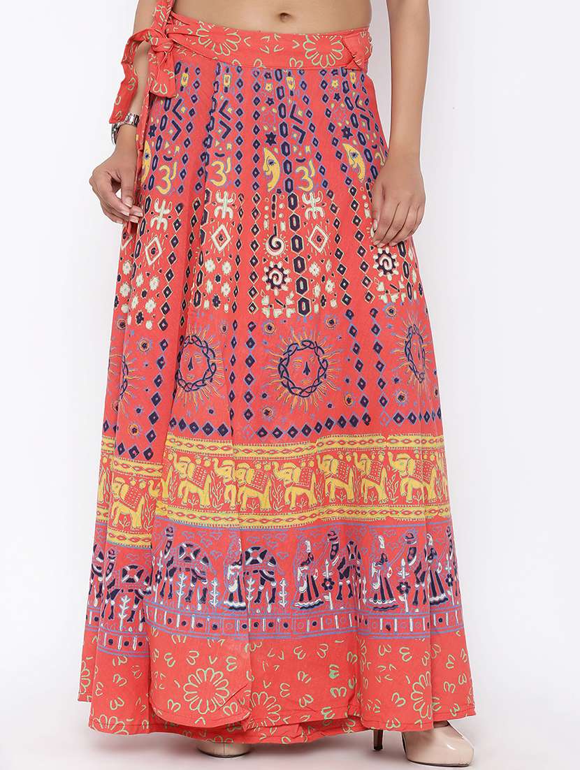 printed long skirt