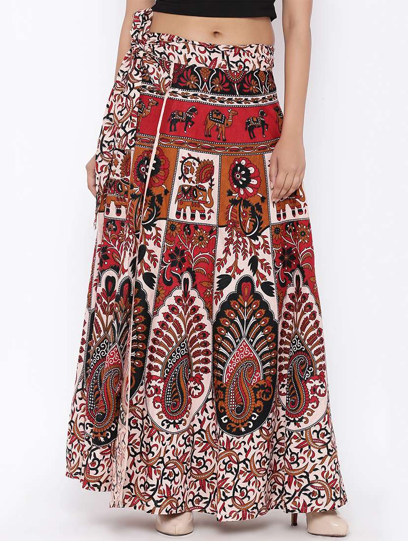 printed long skirt