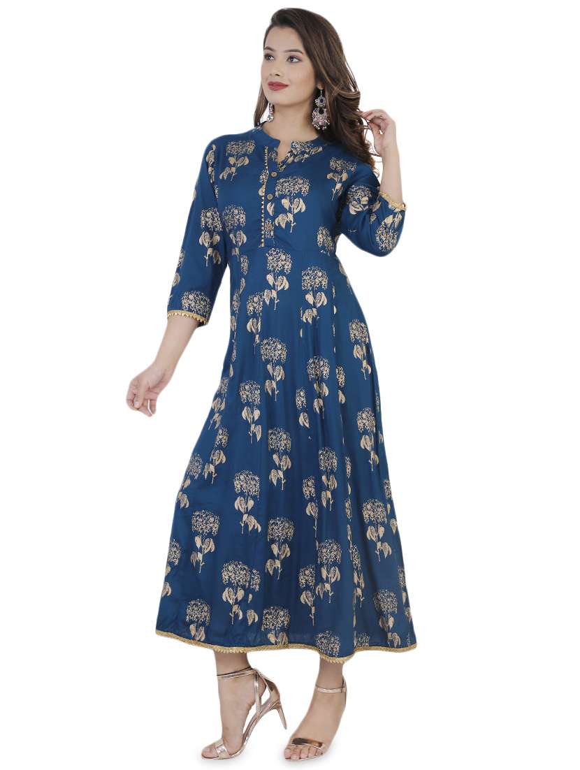 floral flared ethnic dress - 16791130 -  Standard Image - 1