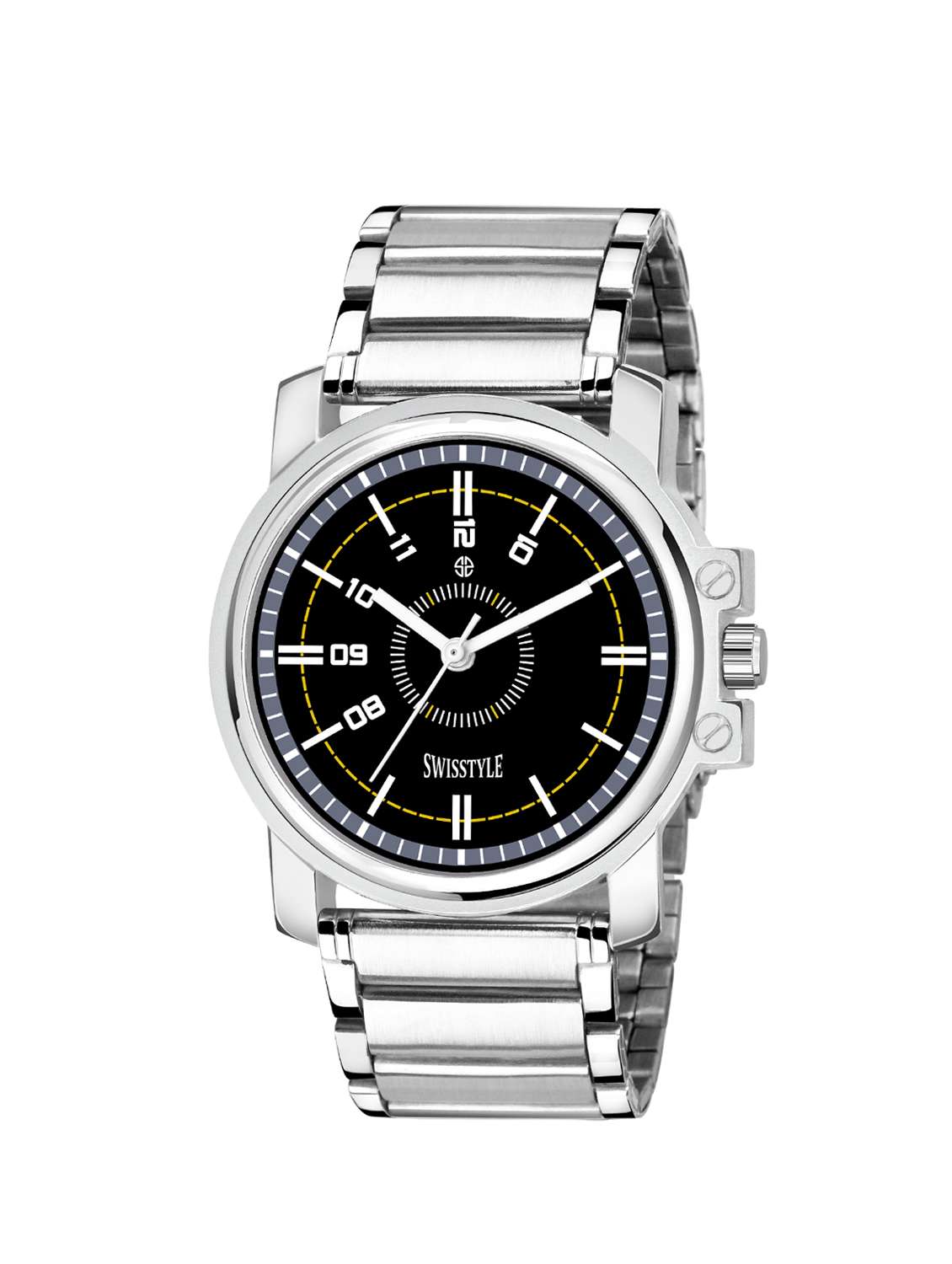 swisstyle  analog black dial men watch-ss-gr810-blk-slv-ch