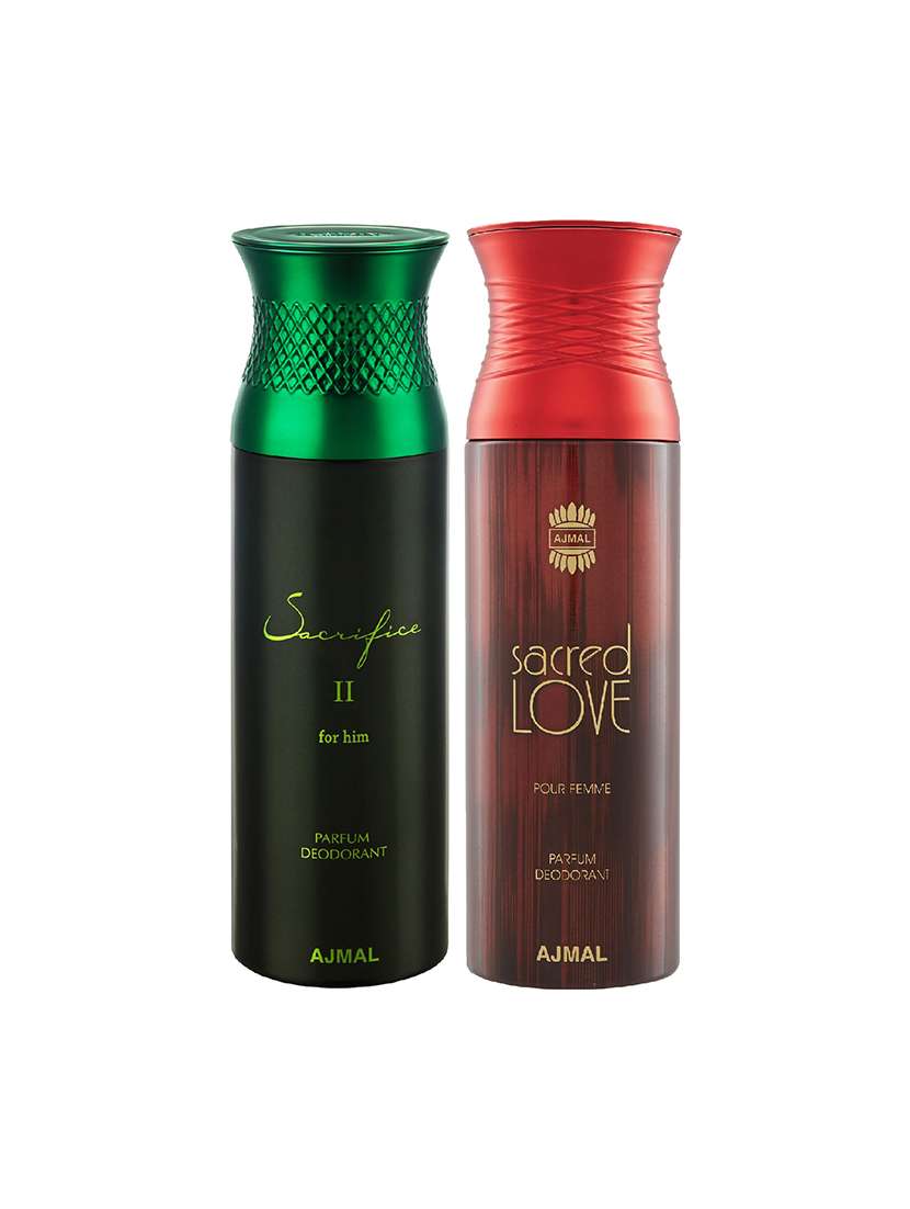 ajmal sacrificell him & sacredlove deodorant spray - for women (200 ml, pack of 2)