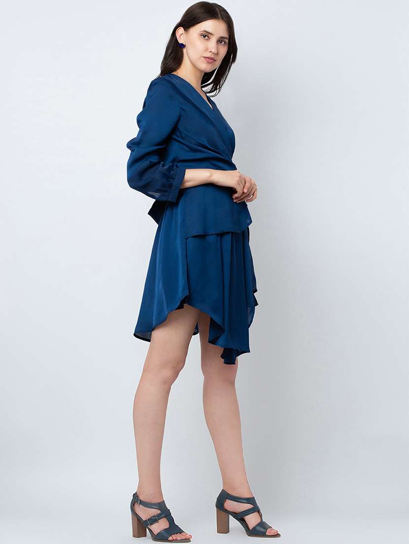 women's wrap solid dress - 16792343 -  Standard Image - 1