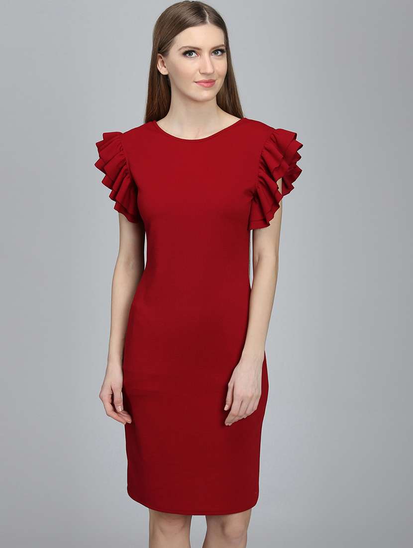 women's sheath solid dress