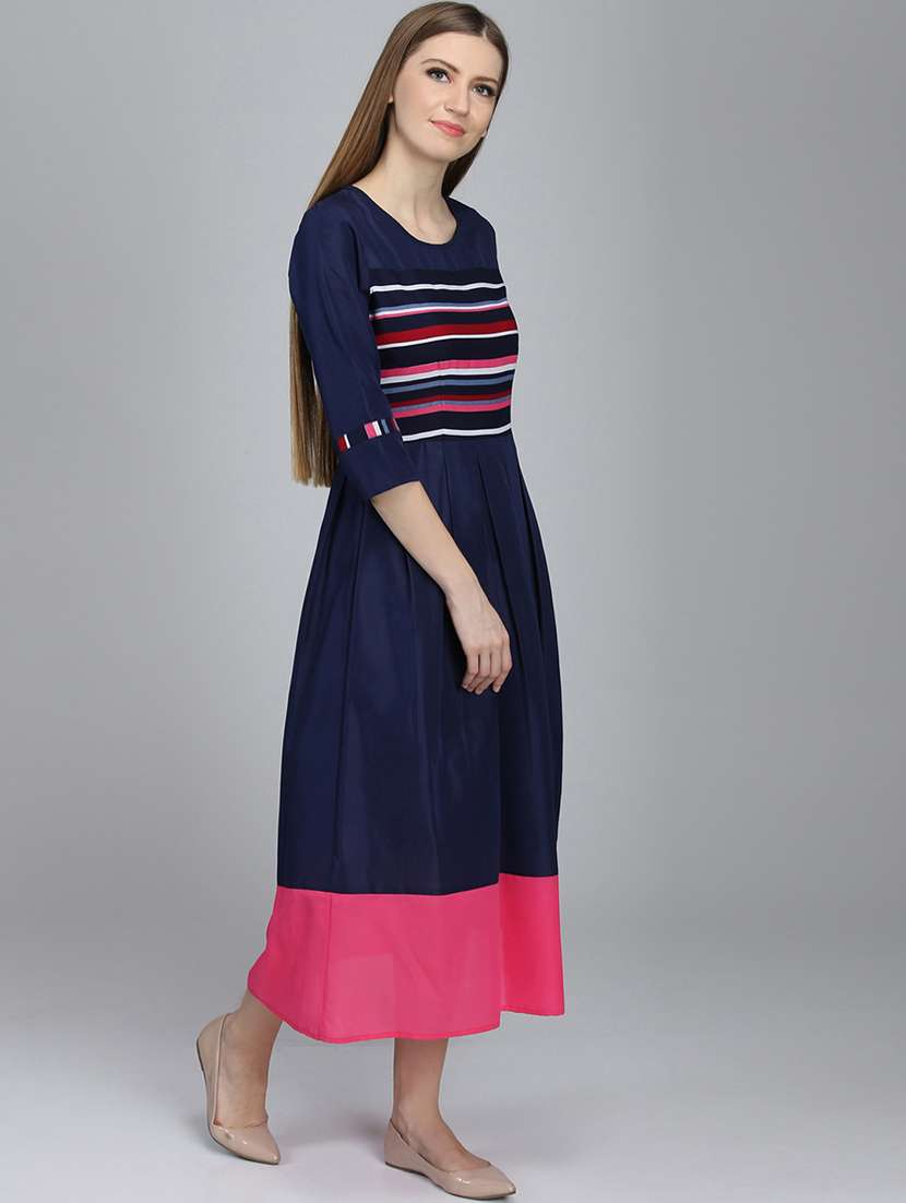 women's fit & flare striped dress - 16792360 -  Standard Image - 1