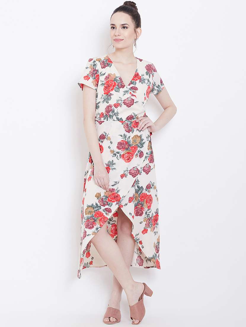 women's asymmetric floral dress