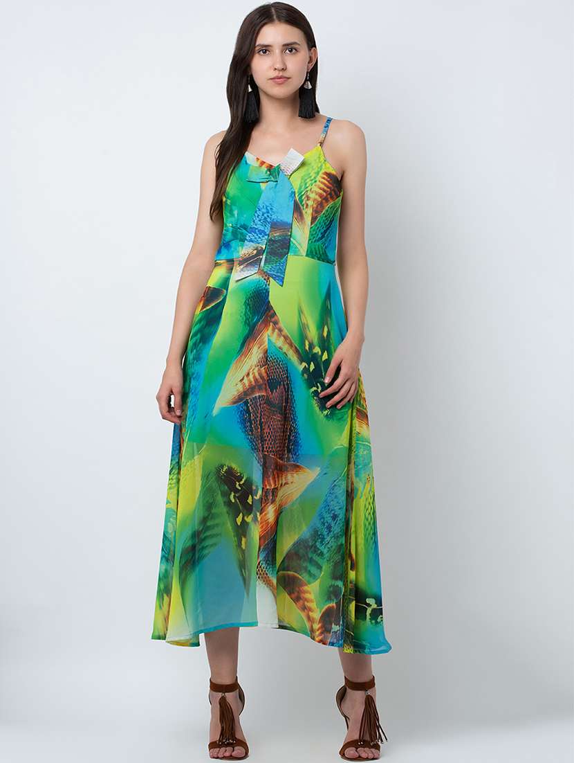 women's fit & flare self design dress