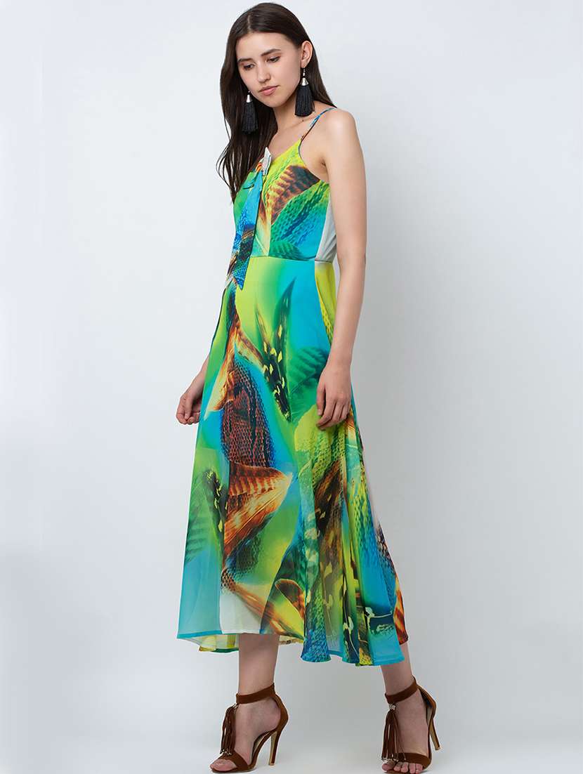 women's fit & flare self design dress - 16792379 -  Standard Image - 1