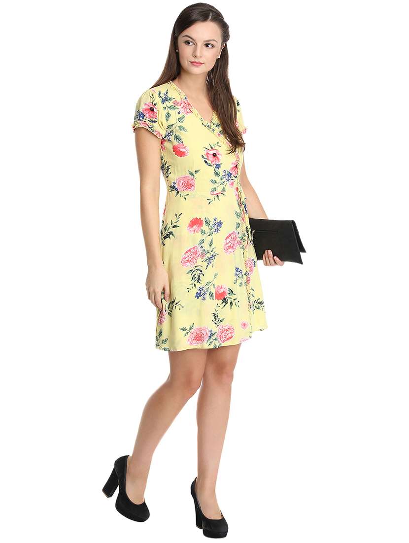 frill detail floral wrap dress  - 16792399 -  Standard Image - 4