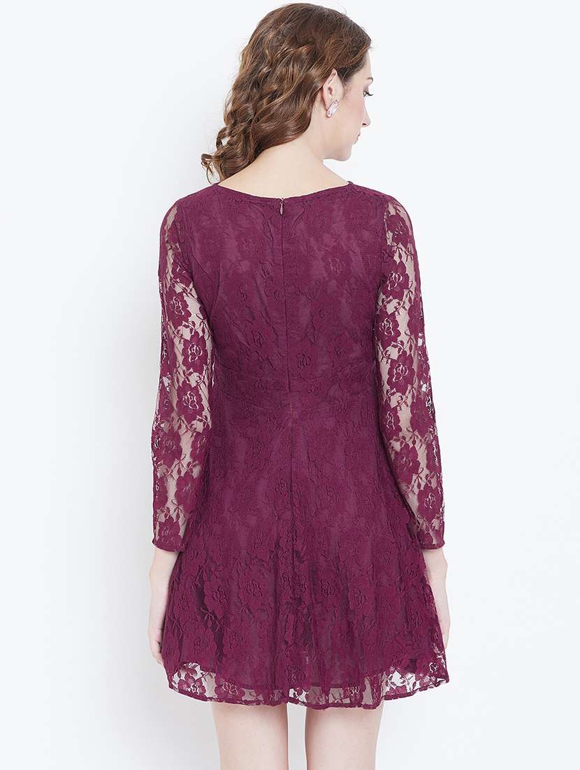 women's fit & flare self design dress - 16792411 -  Standard Image - 1