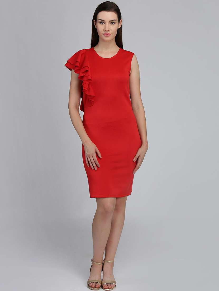 women's sheath solid dress