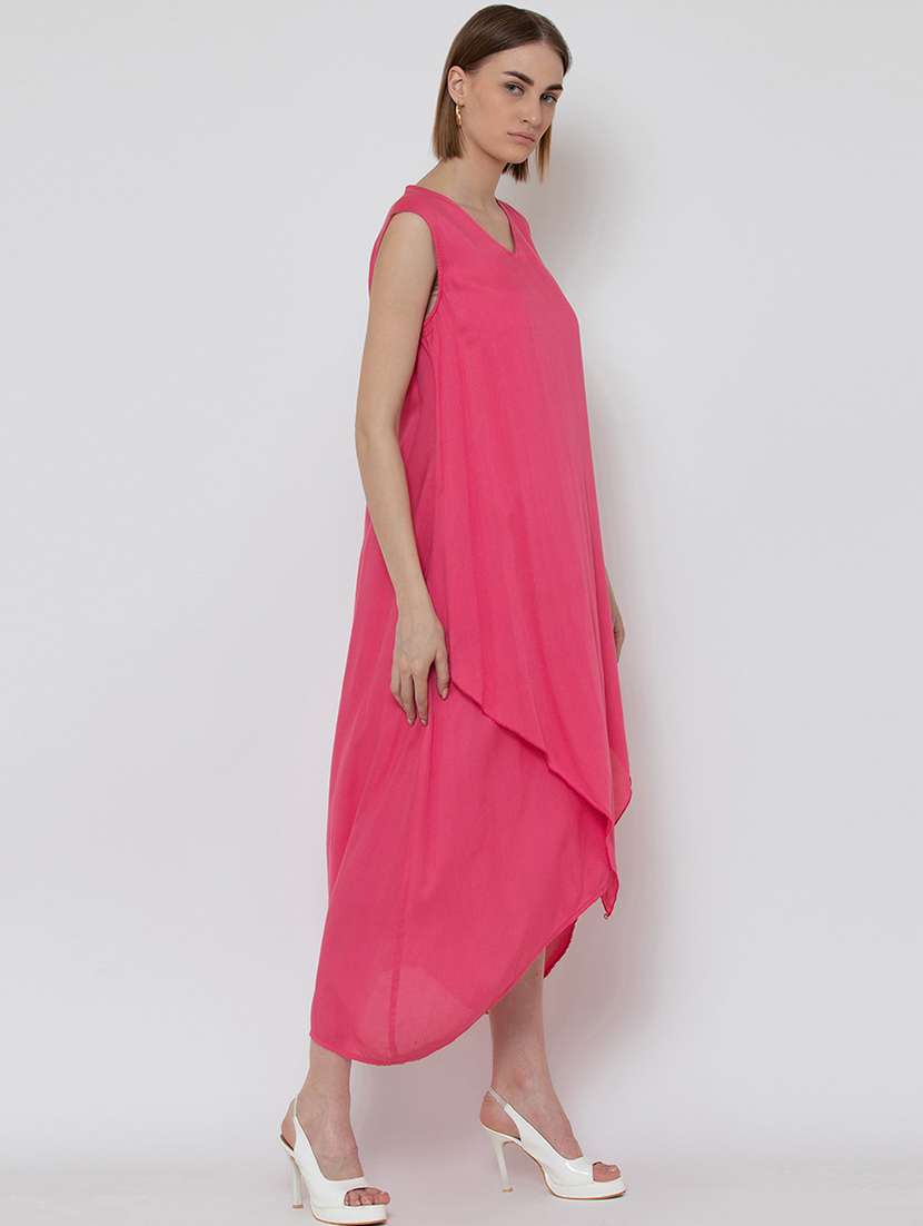 women's asymmetric solid dress - 16792433 -  Standard Image - 1