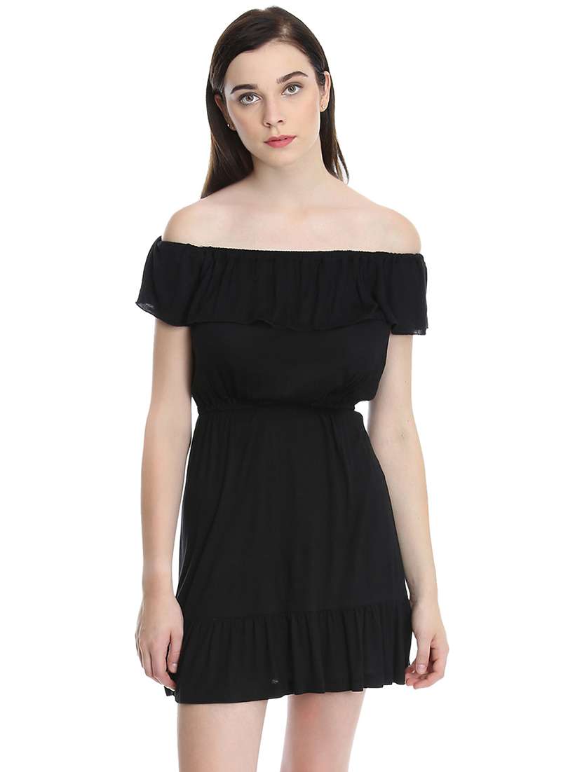 women's fit & flare solid dress