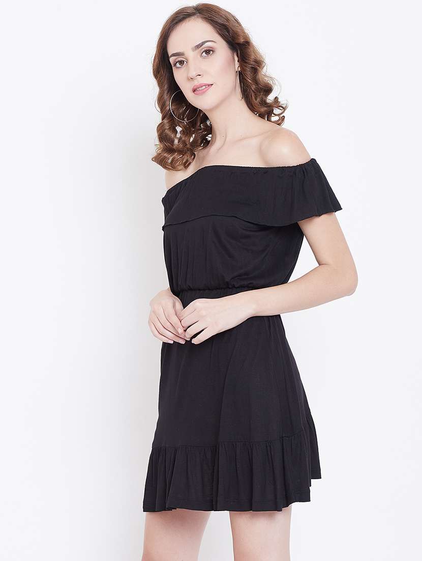 women's fit & flare solid dress - 16792435 -  Standard Image - 1