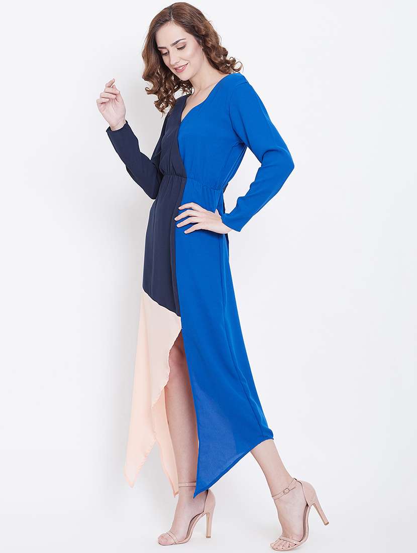 women's asymmetric color block dress - 16792436 -  Standard Image - 1