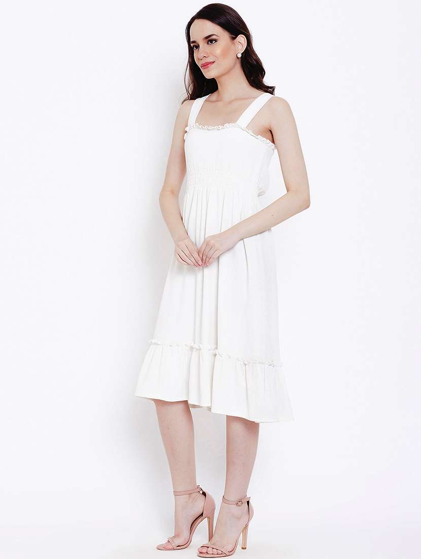 women's fit & flare solid dress - 16792442 -  Standard Image - 1