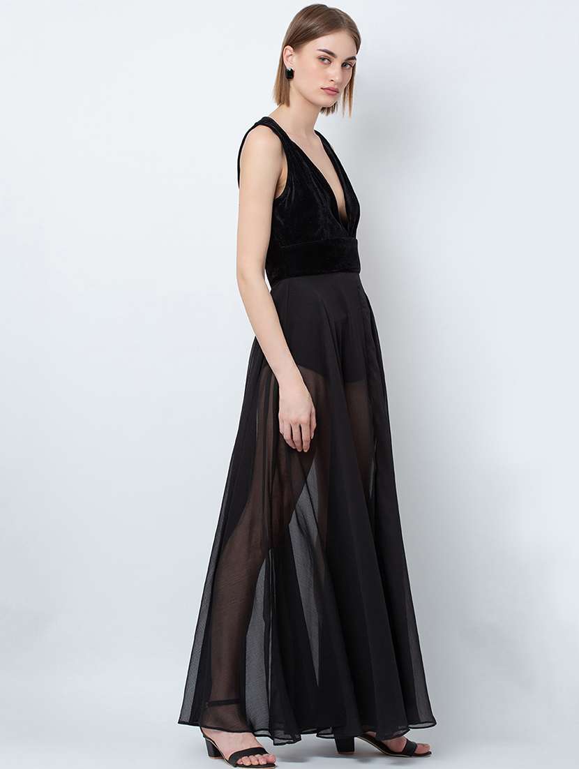 women's fit & flare solid dress - 16792457 -  Standard Image - 1