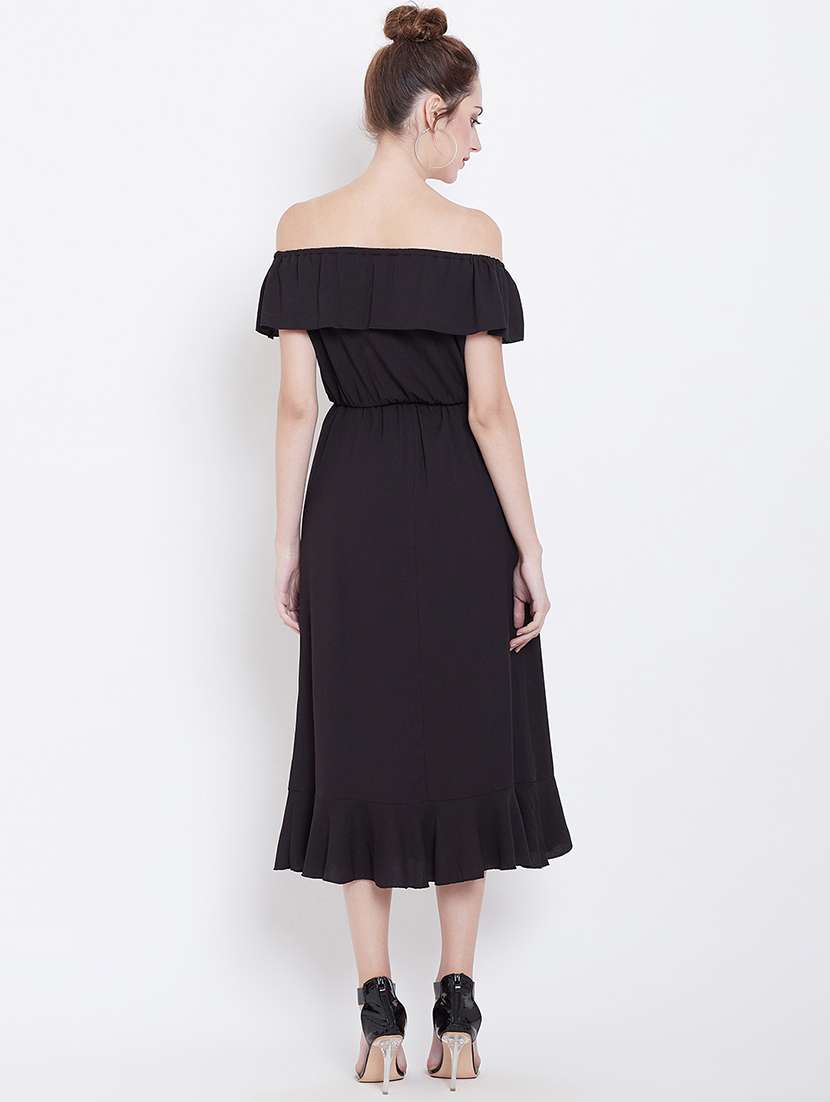 women's fit & flare solid dress - 16792460 -  Standard Image - 4