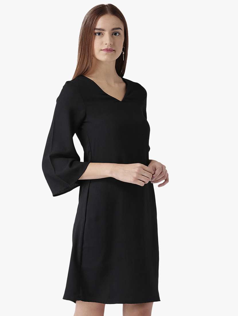 women's fit & flare solid dress