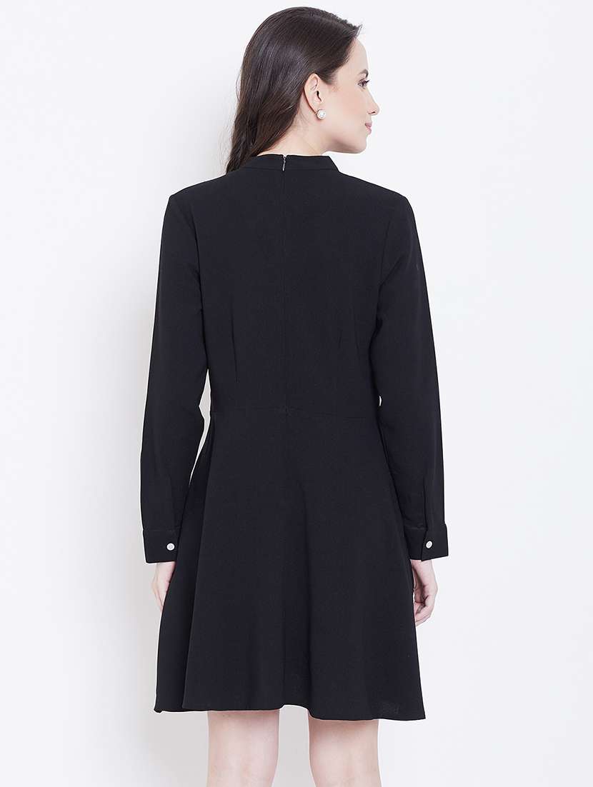 women's fit & flare solid dress - 16792507 -  Standard Image - 1