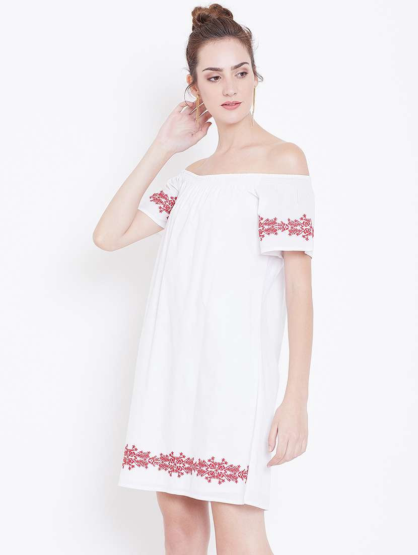 off shoulder a-line dress 