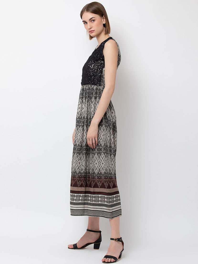 women's fit & flare self design dress - 16792518 -  Standard Image - 1