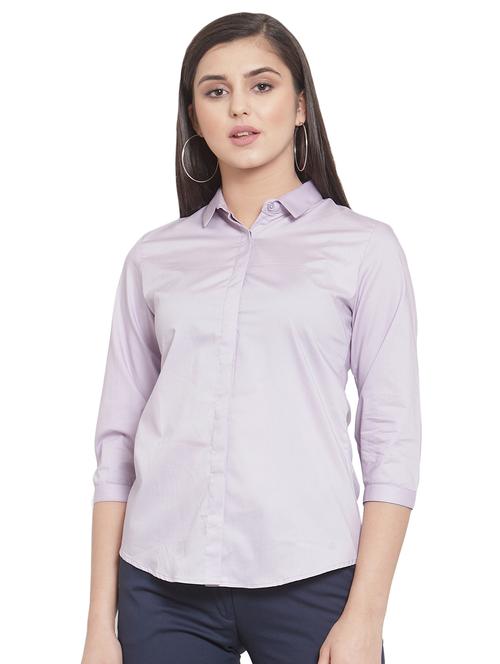 concealed placket solid shirt - 16793288 - Standard Image - 0