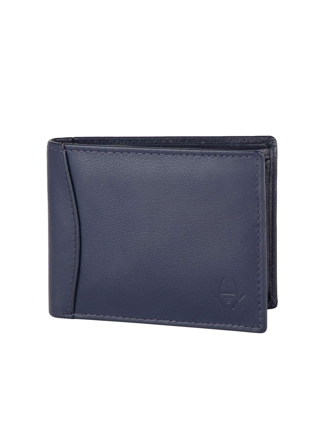 navy blue leather wallet