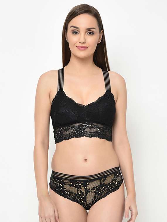 black lace bras and panty set