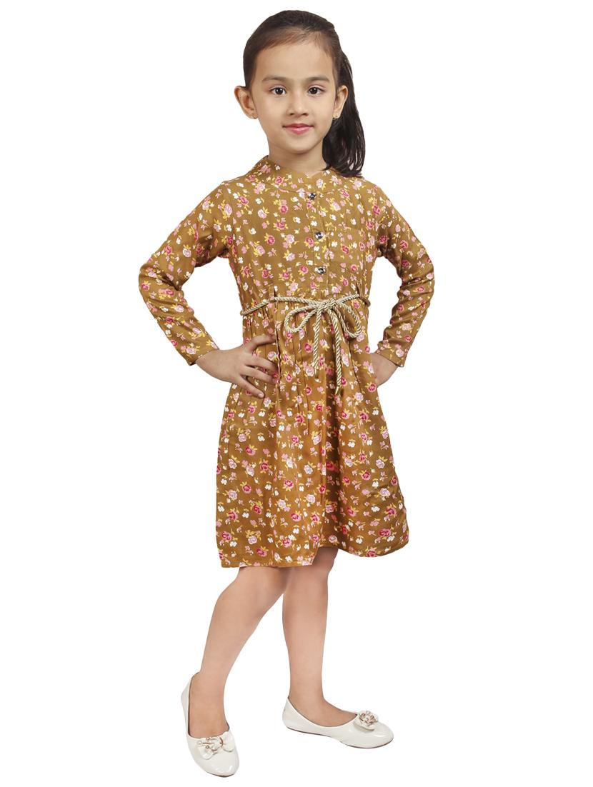 brown cotton frock - 16794234 - Standard Image - 1