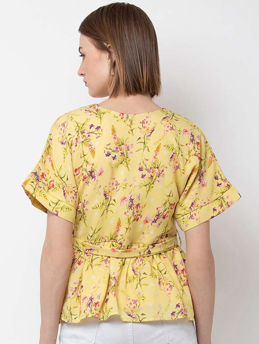 women's peplum overlap neck top - 16796182 -  Standard Image - 1