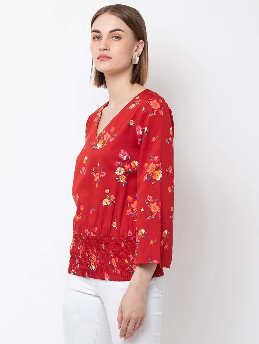 women's straight v neck top - 16796188 -  Standard Image - 1