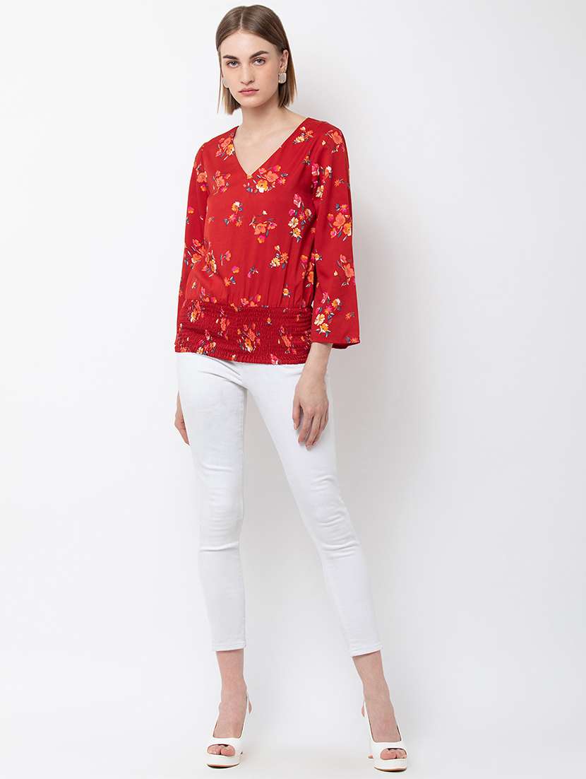 women's straight v neck top - 16796188 -  Standard Image - 4