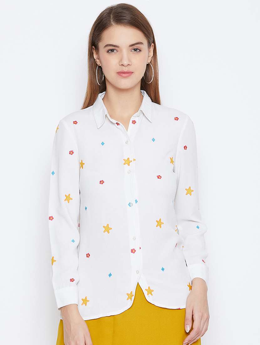 quirky embroidered long sleeved shirt 