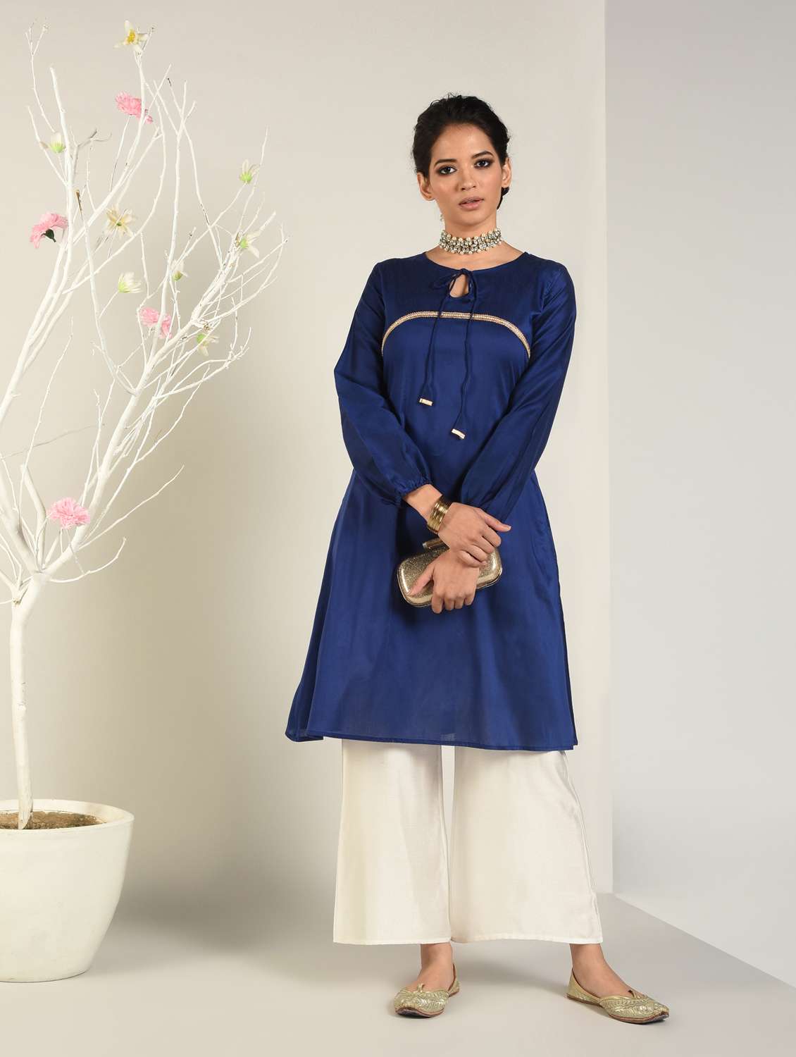 solid a-line kurta - 16797516 -  Standard Image - 1