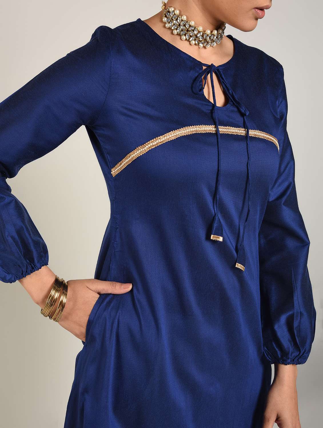 solid a-line kurta - 16797516 -  Standard Image - 4
