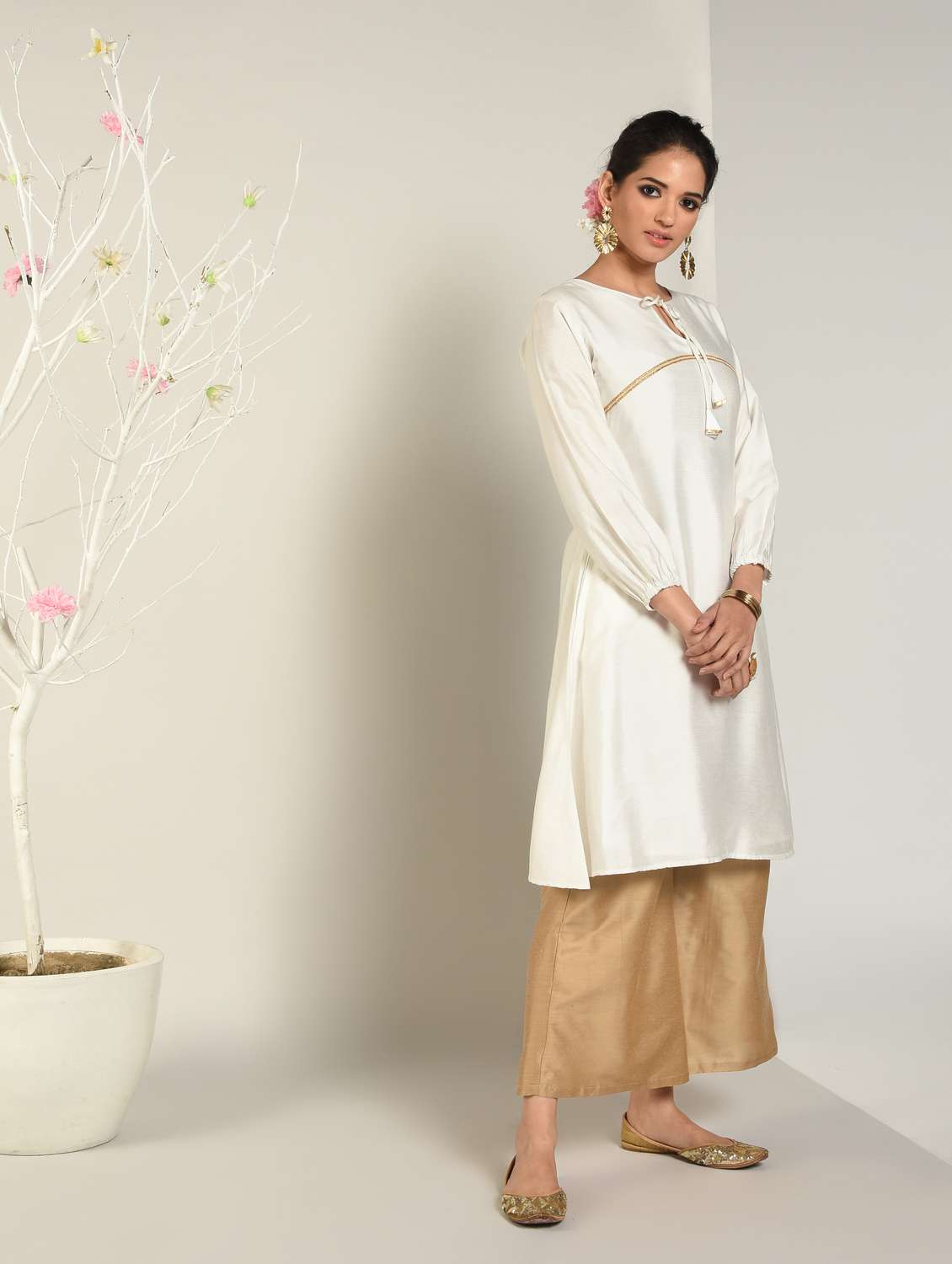 solid a-line kurta - 16797521 -  Standard Image - 1
