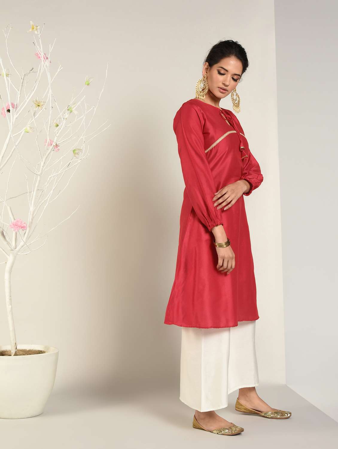 solid a-line kurta - 16797523 -  Standard Image - 1