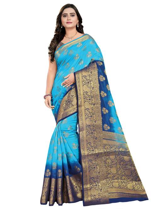 women's self design light blue colored saree with blouse - 16797730 -  Standard Image - 0