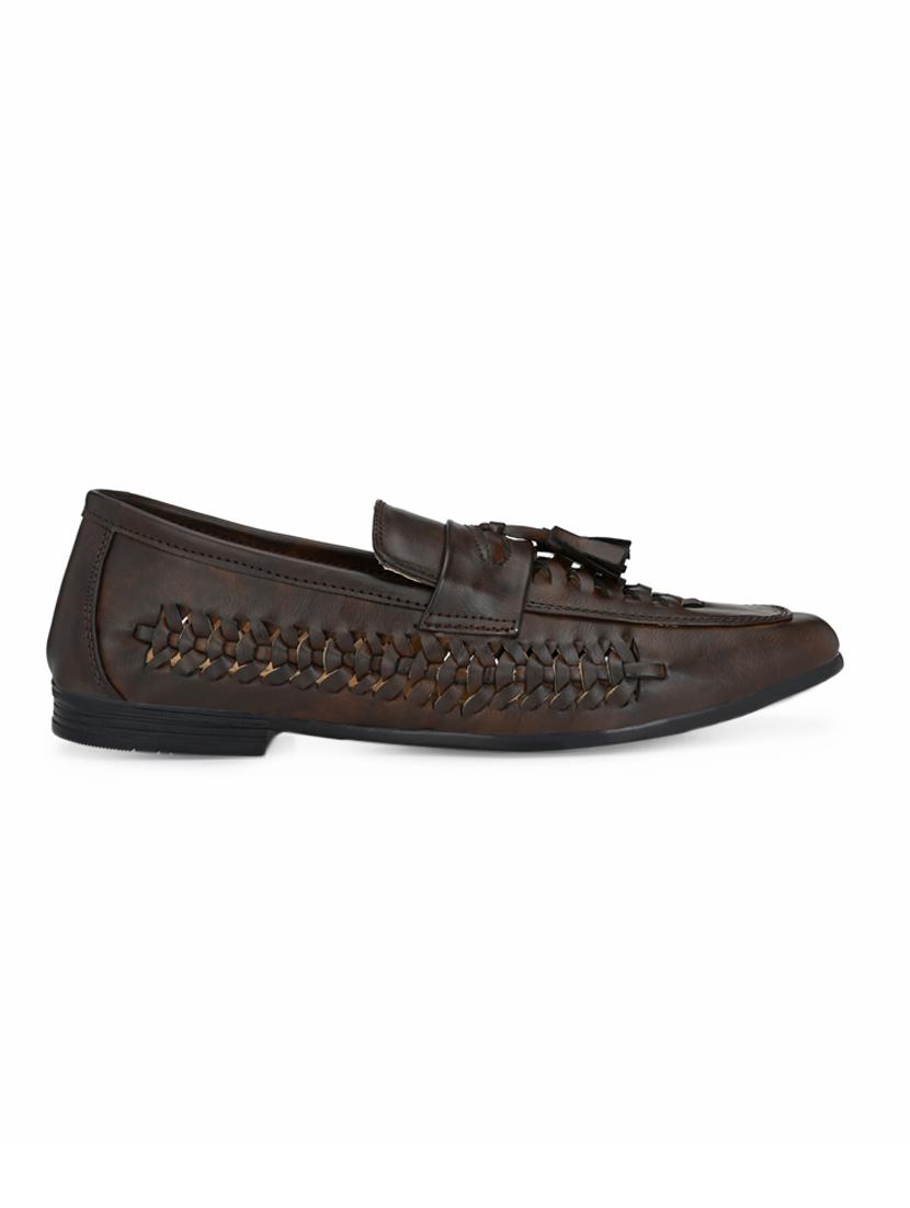 brown leatherette tassel slipons - 16798448 -  Standard Image - 1